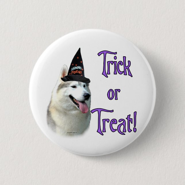 Siberian Husky Trick Button (Front)
