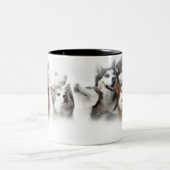 Siberian Husky Two-tone Coffee Mug by MargaretStore at Zazzle