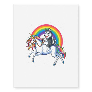 Siberian Husky Unicorn Girls Space Galaxy Rainb Temporary Tattoos