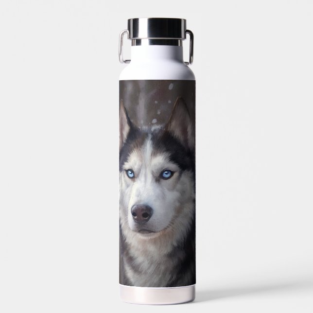 Siberian Husky Water Bottle (Front)
