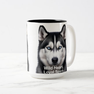 Siberian Husky Wild Heart Loyal Spirit Two-Tone Mu Coffee Mug