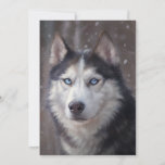 Siberian Husky Winter Thank You Card