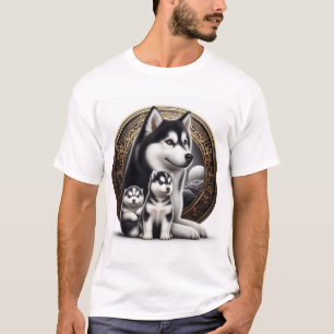 Siberian Husky With Pups T-Shirt