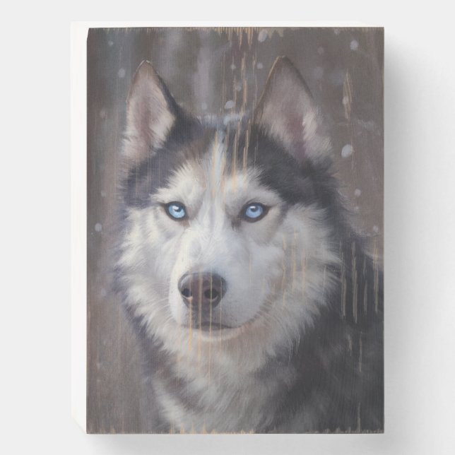 Siberian Husky Wooden Box Sign (Front Vertical)