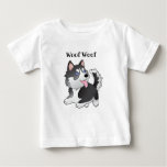 Siberian Husky Woof Woof Baby T-shirt at Zazzle