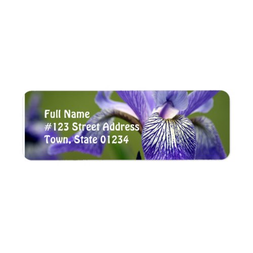 Siberian Iris Flower Return Address Label