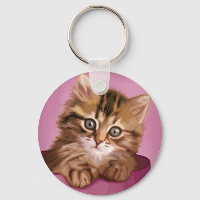 Siberian Kitten Keychain (Front)