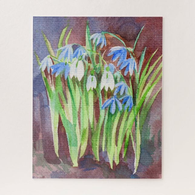 Siberian squill blue spring flower painting jigsaw puzzle (Vertical)