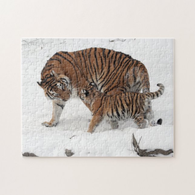 Siberian Tiger and Cub Puzzle (Horizontal)
