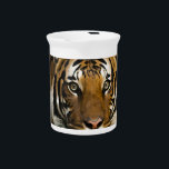 Siberian Tiger Beverage Pitcher<br><div class="desc">Wild Animals and Big Cats Digital Artworks - Close-up Siberian Tiger Face</div>
