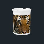 Siberian Tiger Beverage Pitcher<br><div class="desc">Wild Animals and Big Cats Digital Artworks - Close-up Siberian Tiger Face</div>