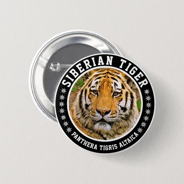Siberian Tiger Button (Front & Back)