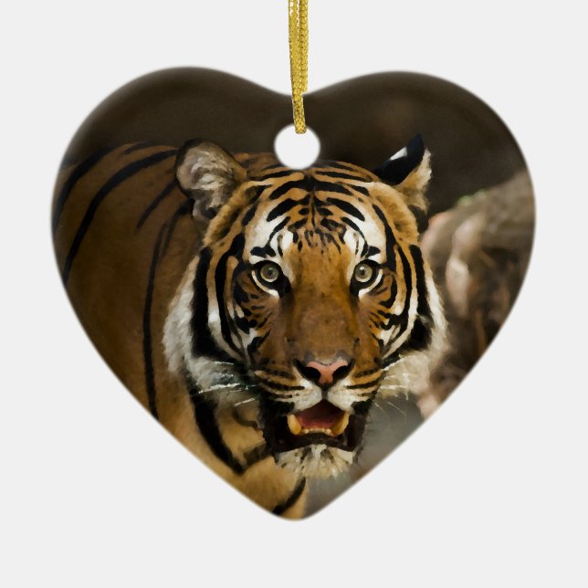 Siberian Tiger Ceramic Ornament (Front)