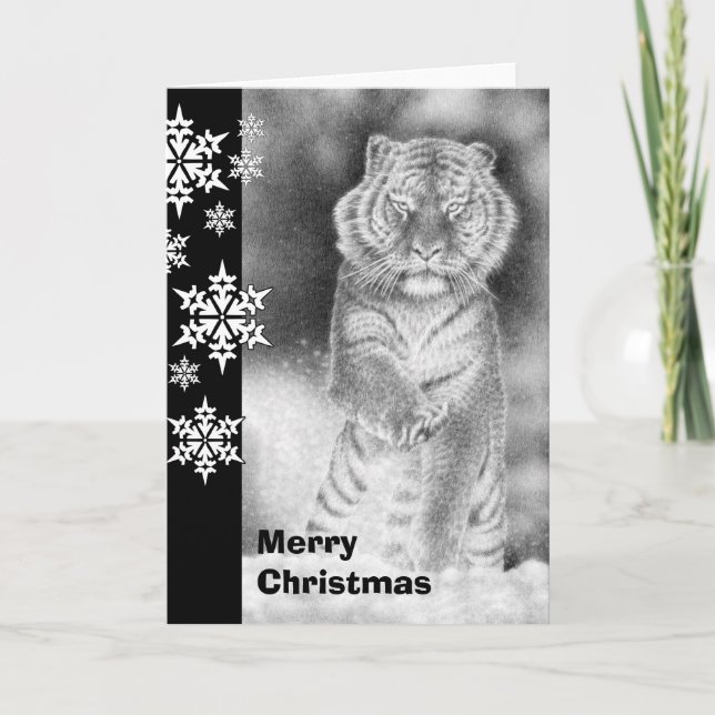 Siberian Tiger Christmas Card (Front)