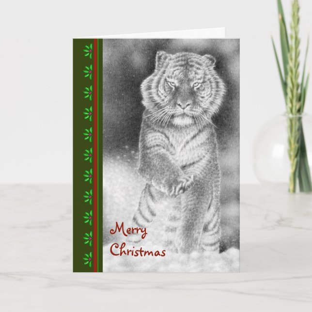 Siberian Tiger Christmas Card (Front)