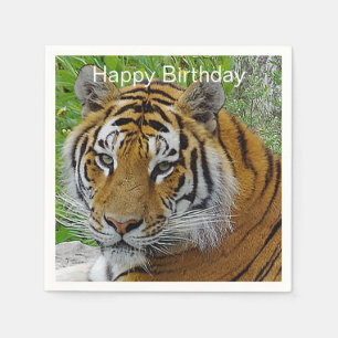 Siberian Tiger Closeup Photo of Face Napkins