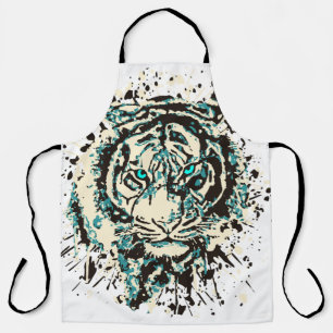 Siberian Tiger Colorful Tiger Drawing Abstract Apron