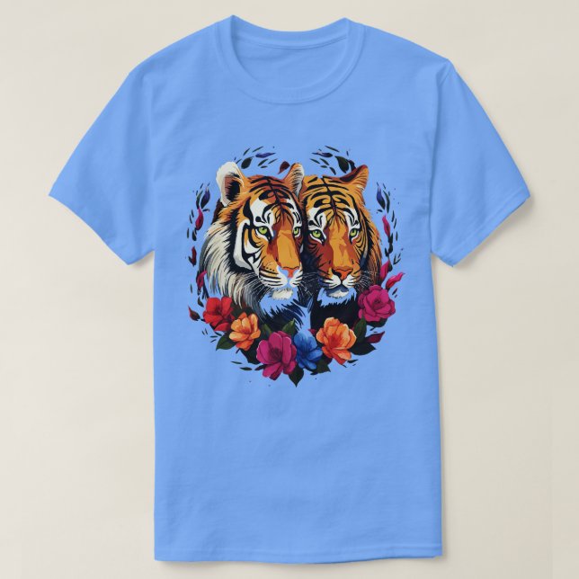 Siberian Tiger Couple Valentine T-Shirt (Design Front)