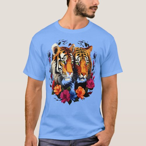 Siberian Tiger Couple Valentine T_Shirt