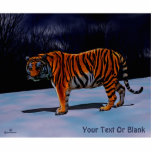 Siberian Tiger Cutout<br><div class="desc">A digital painting of a Siberian Tiger (Panthera tigris altaica), aka Amur or Ussuri Tiger on a snowy, moonlit night in the forests of the Russian Far East. Add your own text. The Tyger By William Blake Tyger Tyger, burning bright, In the forests of the night; What immortal hand or...</div>