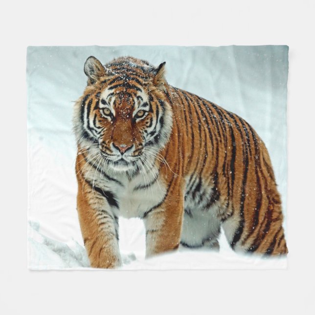 SIBERIAN TIGER FLEECE BLANKET (Front (Horizontal))