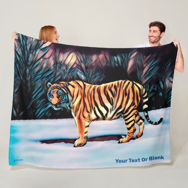 Siberian Tiger Fleece Blanket (In Situ)