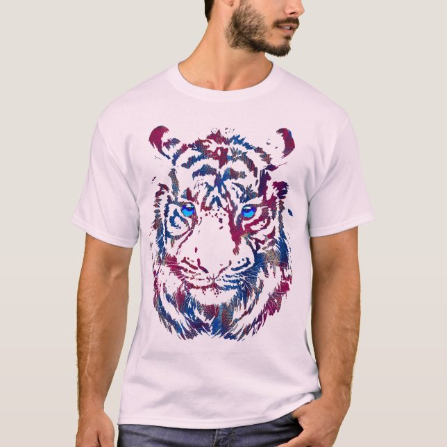 Siberian Tiger Head - Tiger Blue Eyes T-Shirt (Front)