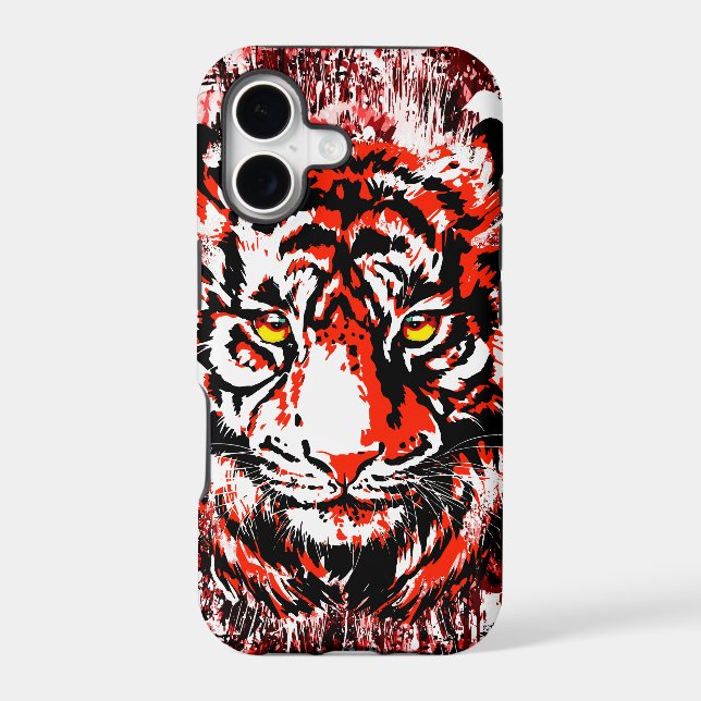 Siberian Tiger Head - Tiger Face Red Iphone Case (Back)