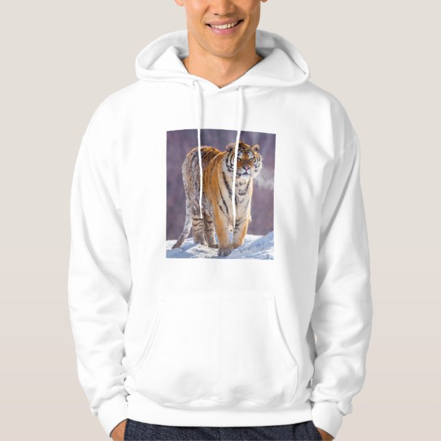 Siberian tiger in snow, China Hoodie (Front)