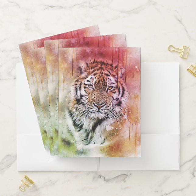 Siberian Tiger in Watercolor Pocket Folder (In Situ)