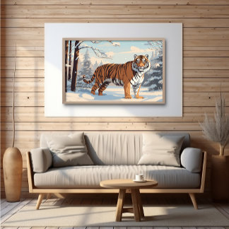 Siberian Tiger in Woods - Ai Poster