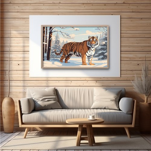 Siberian Tiger in Woods _ Ai Poster