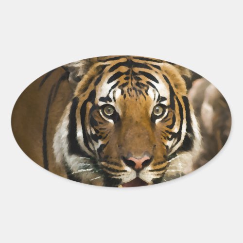Siberian Tiger Oval Sticker
