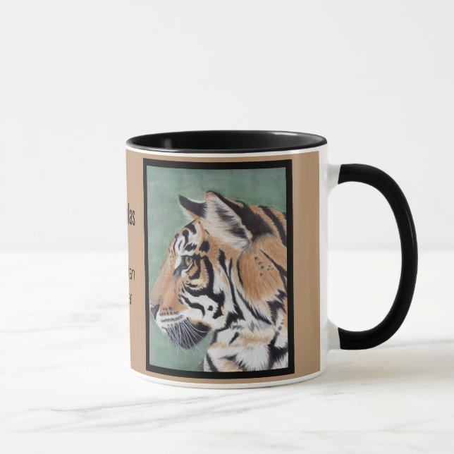 Siberian Tiger Personalize NAME Coffee Mug Cup (Right)