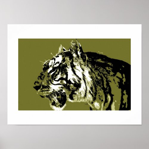 Siberian Tiger Pop Art Poster Print