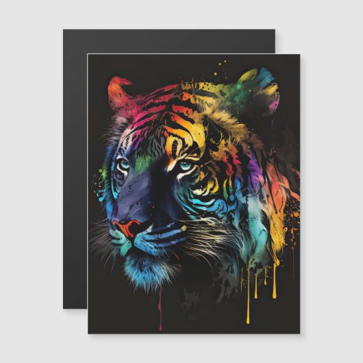 Siberian Tiger, Rainbow Colors, Big Cat Art (Front/Back)