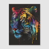 Siberian Tiger, Rainbow Colors, Big Cat Art (Front)