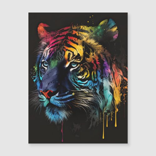 Siberian Tiger Rainbow Colors Big Cat Art