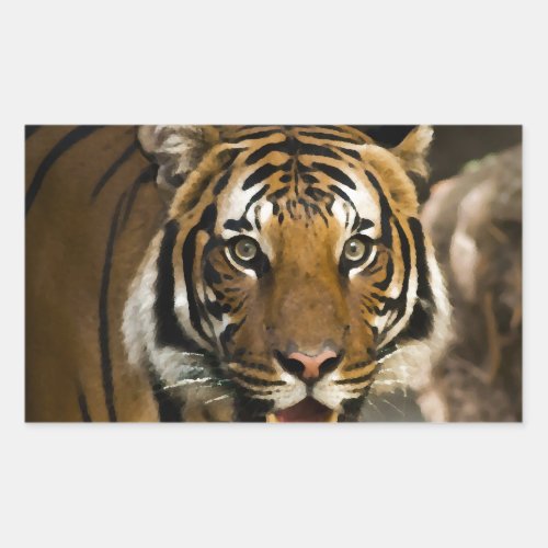 Siberian Tiger Rectangular Sticker