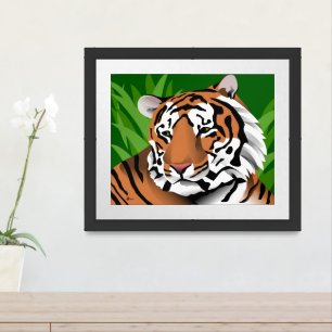 Siberian Tiger Wildlife Framed Art
