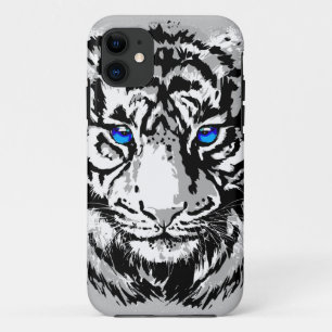 Siberian White Tiger Head - Tiger Blue iPhone 11 Case