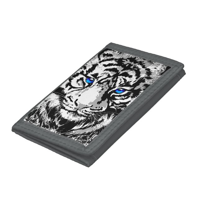 Siberian White Tiger Head - Tiger Blue Eyes Wallet (Bottom)