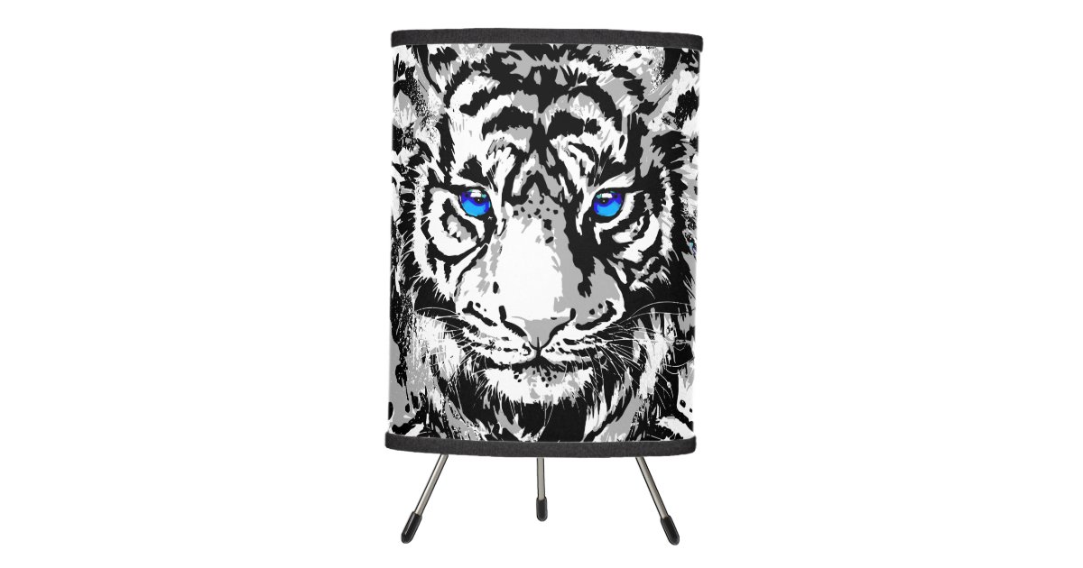 Siberian White Tiger Head - Tiger Lamp Blue Eyes | Zazzle