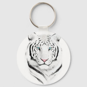 Siberian White Tiger Keychain