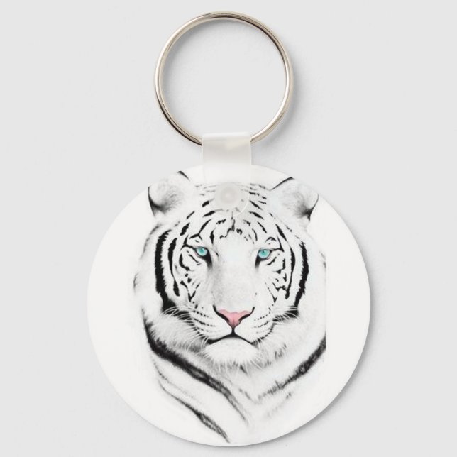 Siberian White Tiger Keychain (Front)