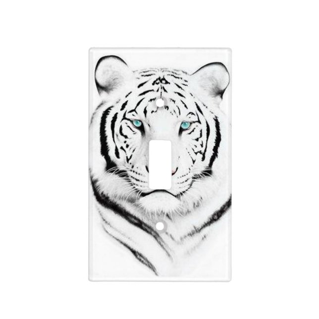 Siberian White Tiger Light Switch Cover (Front)