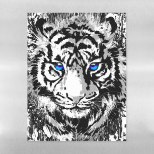 Siberian White Tiger Magnet - Tiger Blue Eyes Magnetic Dry Erase Sheet