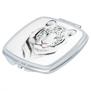 Siberian White Tiger Mirror For Makeup
