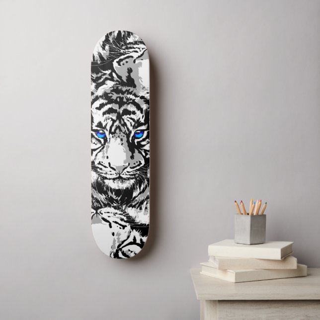 Siberian White Tiger Skateboard Deck | Zazzle