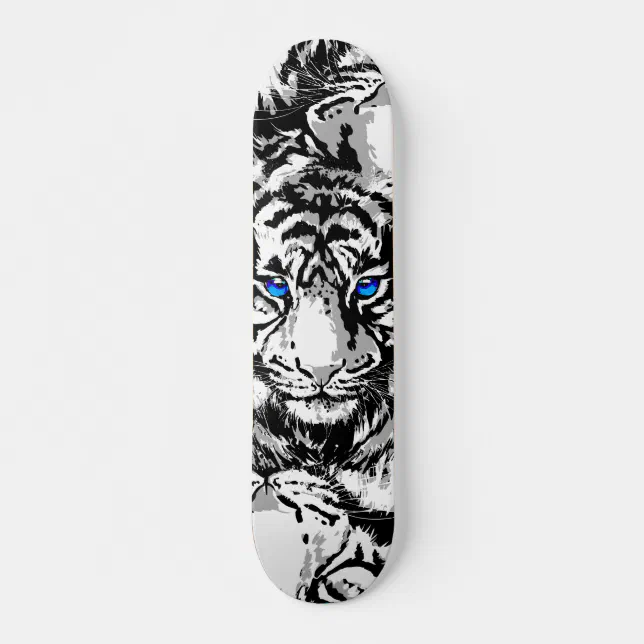 Siberian White Tiger Skateboard Deck | Zazzle